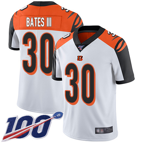 Cincinnati Bengals Limited White Men Jessie Bates III Road Jersey NFL Footballl 30 100th Season Vapor Untouchable